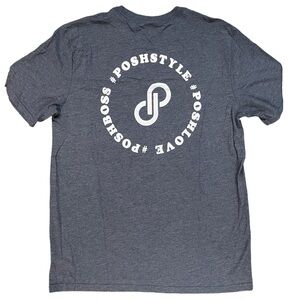 POSHMARK PoshBoss Unisex Blue Logo Shirt Size Large